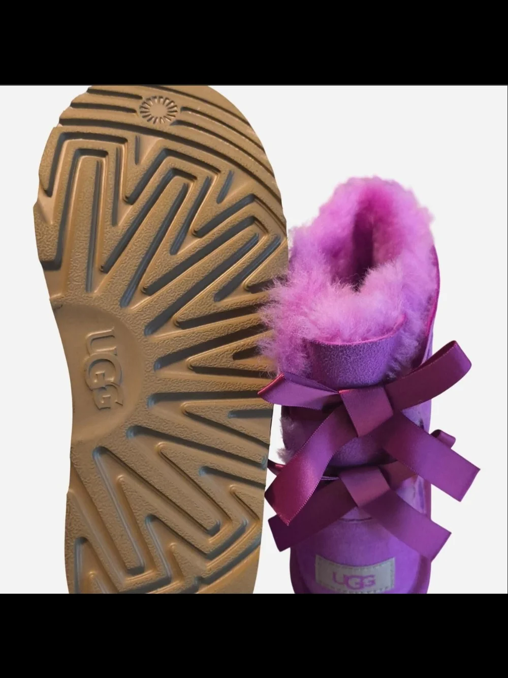 UGG Kids Pink Fuzzy Boot Interior